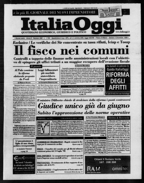 Italia oggi : quotidiano di economia finanza e politica